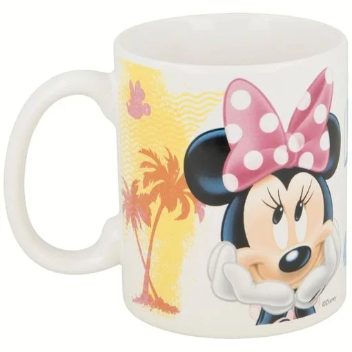 Safta Minnie Mouse Naive Taza Ceramica de 325ml - Apta para Lavavajillas - Apta para Microondas - Color Blanco