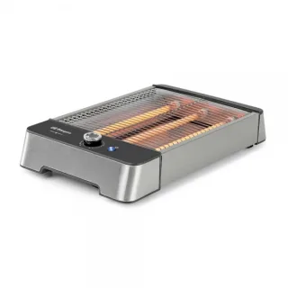 Orbegozo TO 2030 Tostadora Horizontal de Acero Inoxidable 600W - 6 Posiciones de Tueste - Para Cualquier tipo de Pan - Bandeja Recoge Migas - Temporizador con Señal Acustica