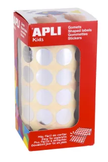 Apli Gomets Redondos Plata Metalizado Ø 15mm - 59 Hojas Pretroqueladas - 2832 Gomets por Rollo - Desarrolla Psicomotricidad Fina