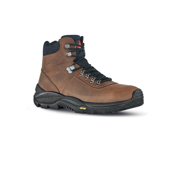 Upower Trail S Botines de Seguridad - Talla 38 - Empeine Piel Pull-Up Engrasado Hidrofugo, Puntal Composite, Antiperforacion, Transpirables, Suela Antideslizante PU/VIBRAM, Proteccion S3S CI