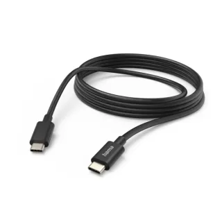 Hama Cable USB-C Macho - Potencia Maxima 60W - Longitud 3m - Velocidad hasta 480Mbps - Niquelado - Color Negro