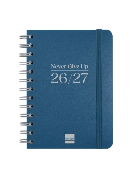 Finocam Cosmo Flex Agenda Escolar 26/27 - Semana Vista Horizontal - Formato 8º - 120x169mm - Tapas de Polipropileno - Papel de 80g/m2 - Espiral Metalica - Esquinas Microperforadas - Color Azul