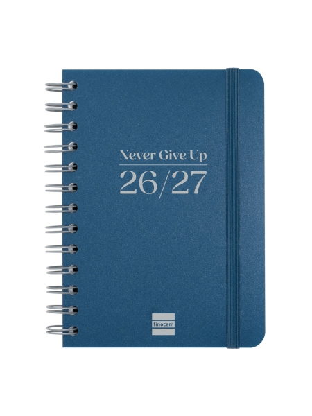 Finocam Cosmo Flex Agenda Escolar 26/27 - Semana Vista Horizontal - Formato 8º - 120x169mm - Tapas de Polipropileno - Papel de 80g/m2 - Espiral Metalica - Esquinas Microperforadas - Color Azul