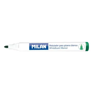 Milan Rotuladores para Pizarra Blanca con Punta Redonda - Punta 4.7 mm - Tinta a Base de Alcohol - Borrable en Seco - Color Verde · Pack de 12 uds.