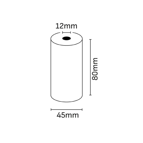 Oqonos Rollo de Papel Termico 80x45x12mm, Libre de BPA, FSC · Pack de 5 uds.