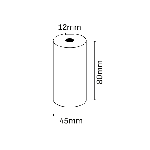 Oqonos Rollo de Papel Termico 80x45x12mm, Libre de BPA, FSC · Pack de 5 uds.