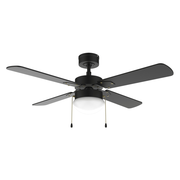 Cecotec EnergySilence Aero 450 FullBlack Ventilador de Techo con 4 Aspas y Luz Integrada - Potencia de 50W - Diametro de 42" - 3 Velocidades - Modo Invierno/Verano - Control por Cadena - Color Negro