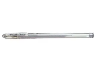 Pilot Boligrafo de Gel G1 - Recargable - Punta de Bola 0.7mm - Trazo 0.32mm - Cuerpo Transparente - Color Plata · Pack de 12 uds.