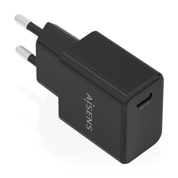 Aisens Cargador Gan 20W - 1xUSB-C PD3.0 - Color Negro
