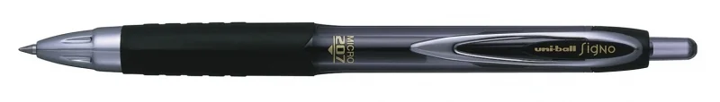 Uni-ball UMN-207 MICRO Roller de Tinta Pigmentada - Punta de Bola 0.5mm - Grip de Caucho Antifatiga - Escritura Suave y Duradera - Color Negro · Pack de 12 uds.