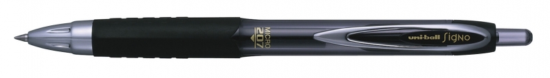 Uni-ball UMN-207 MICRO Roller de Tinta Pigmentada - Punta de Bola 0.5mm - Grip de Caucho Antifatiga - Escritura Suave y Duradera - Color Negro · Pack de 12 uds.
