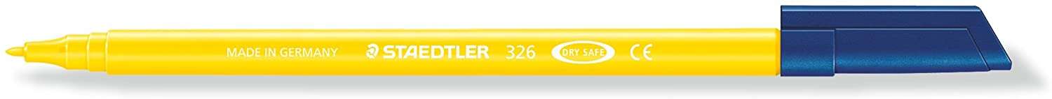 Staedtler Noris 326 Rotulador de Punta Fina - Trazo 1mm Aprox - Tina Base de Agua - Color Amarillo · Pack de 10 uds.
