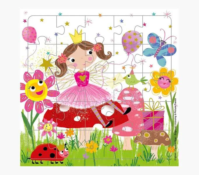 Pictura Tarjeta Puzzle - 15.5x15.5cm - Tematica Hadas - 25 Piezas - Incluye Tarjeta Plegada y Sobre Blanco - Certificacion FSC