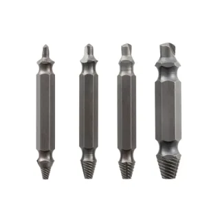 Innovagoods Brocas para Extraer Tornillos - Acero Templado Endurecido - 4 Piezas - Universal - Color Gris