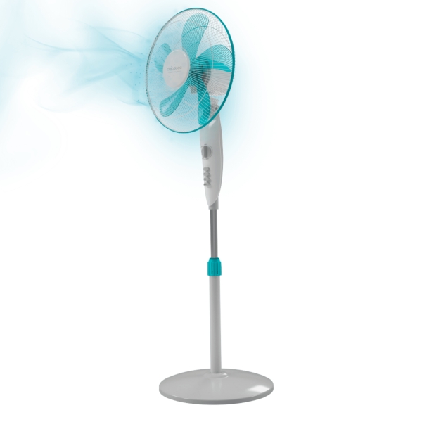 Cecotec EnergySilence 520 Power Ventilador de Pie con 5 Aspas - 50W - Diametro de 40cm - Temporizador 2h - 4 Velocidades - Oscilacion Automatica - Altura Ajustable de 110 hasta 130cm - Color