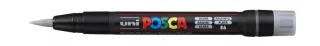 Posca PCF-350 Marcador de Pintura - Punta Acrilica Estilo Pincel - Tinta Pigmentada Base al Agua - Resistente a la Luz - No Permanente - Ideal para Carteleria y Decoracion - Color Plata · Pa