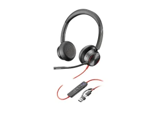 HP Poly Blackwire 8225 Auriculares con Microfono - Cancelacion de Ruido - USB-C/A - ANC Hibrida Avanzada - Controles en Cable