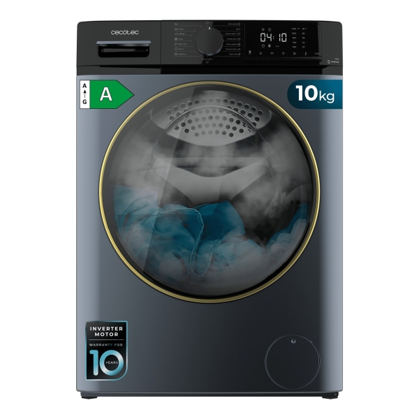 Cecotec Bolero DressCode 10610 Inverter Titanium A Lavadora de Carga Frontal - Capacidad 10kg - Velocidad 1400rpm - Seguro Infantil - Motor Inverter - 15 Programas - Color Azul