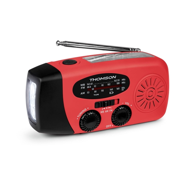 Thomson RT260 Radio - Linterna de Emergencia - Funcion Powerbank - Color Rojo