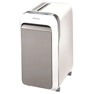 Fellowes LX221 Destructora de Papel Manual Microcorte P-5 - Destruye hasta 20 Hojas - Funcionamiento Continuo de 25m - Capacidad de la Papelera 30L - Color Blanco/Gris