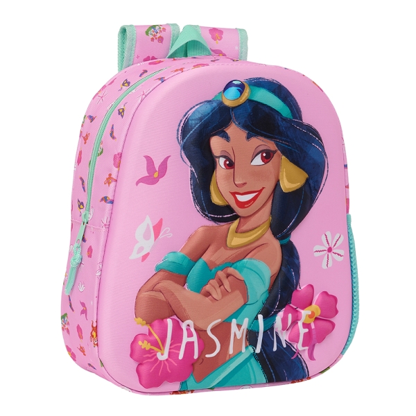 Safta Jasmine Mochila 3D - Asa de Mano - Portabotellas Lateral - 27x33x10cm - Color Rosa