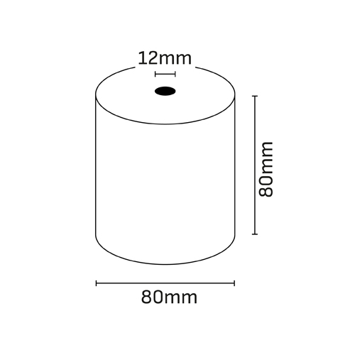 Oqonos Rollo de Papel Termico 80x80x12mm, Libre de BPA, FSC, 74.2 metros, 55 gramos · Pack de 5 uds.