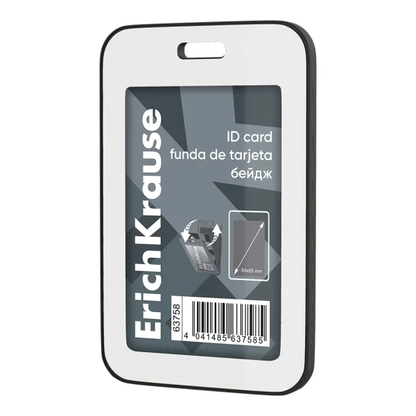 ErichKrause Funda para Tarjeta - Orientacion Vertical - Polipropileno - Formato 54x85mm - Color Negro/Blanco
