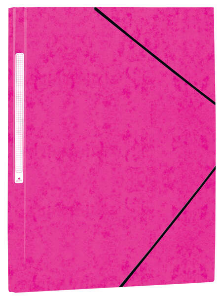 Mariola Carpeta de Carton Simil Prespan con Etiqueta en Lomo Folio 500gr/m2 - Medidas 34x25cm - Cierre con Goma Elastica - Color Fucsia · Pack de 20 uds.