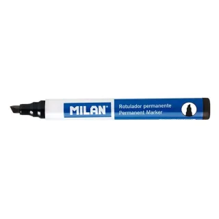 Milan Rotulador Permanente Punta Biselada - Punta 1 - 4mm - Tinta a Base de Alcohol - Color Negro · Pack de 12 uds.