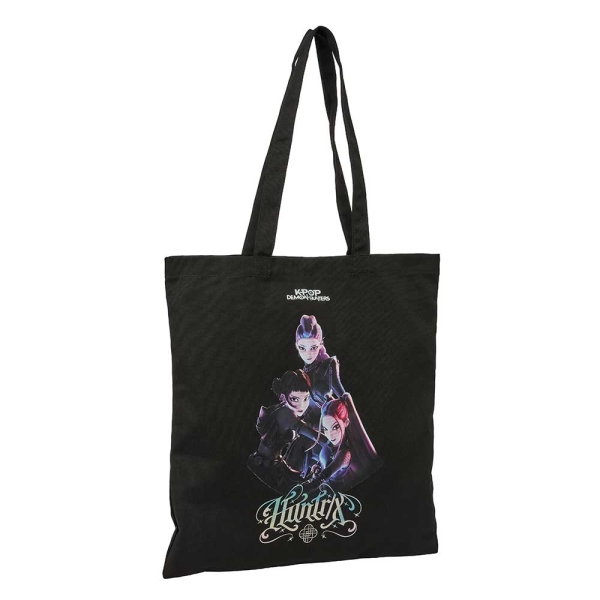Safta K-Pop Demon Hunters Warriors Tote Bag Bolsa de Tela - Asas de Mano - 38x42cm - Color Negro