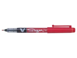Pilot Rotulador de Punta Fina V-Sign Pen - Punta Fina de 2mm - Trazo de 0.6mm - Color Rojo · Pack de 12 uds.