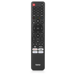 Hama Mando a Distancia para TV Hisense - Alcance 10m - 45 Botones - Acceso Directo a Plataformas de Streaming - 4.2x21.5x1.5cm - Color Negro