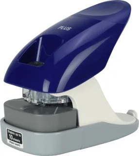 Plus Grapadoras sin Grapas - Capacidad de Grapado 10 Hojas - Funciona como Grapadora y Perforadora 2 en 1 - Fabricada con Plastico Reciclado - Color Azul