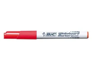 Bic Velleda 1741 Marcador para Pizarra - Punta de 4.5 mm - Trazo 1.4mm - Tinta con Base de Acetona - Borrado Optimo - Larga Duracion - Color Rojo · Pack de 12 uds.