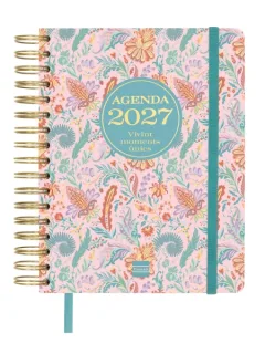 Finocam Vitae Agenda de Espiral en Catalan - 16 Meses - Semana Vista Horizontal - Formato 4º - 155x217mm - Tapa Dura - Papel de 80g/m2 - Goma Elastica - Bolsillo con Fuelle - Multicolor