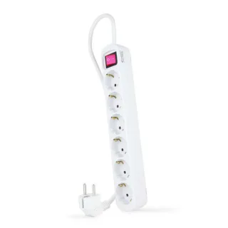 Nanocable Regleta 6 tomas con interruptor Blanca