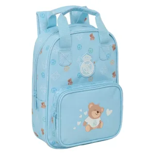 Safta Real Madrid Preescolar Mochila Infantil - Tarjeta de Identificacion Personal - Bolsillo Frontal - Hombreras Acolchadas - 20x28x8cm - Color Azul