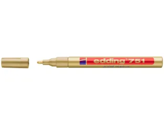 Edding 751 Rotulador Permanente - Punta Redonda - Trazo entre 1 y 2 mm. - Tinta Opaca - Secado Rapido - Color Oro · Pack de 10 uds.