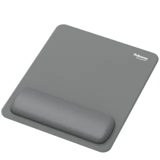 Fellowes Breyta Alfombrilla con Reposamuñecas - Revestimiento Antipolvo - Proteccion Antimicrobiana - Tacto Suave - Fabricado con Material Reciclado - 24x20x1.75cm - Color Gris