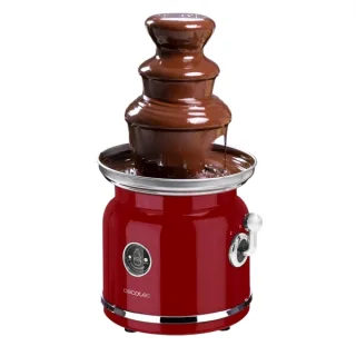 Cecotec Fun Chocolicious Fuente de Chocolate - 90W - Acero Inoxidable - Temperatura Constante - Estilo Retro - 3 Niveles de Cascada - Apto para Lavavajillas - Desmontable - 17.5x17.5x33cm -