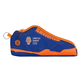 Safta Valencia Basket Portatodo - Cremallera - Anilla Metalica - 0.5L - 240x20x100mm - Color Azul Oscuro