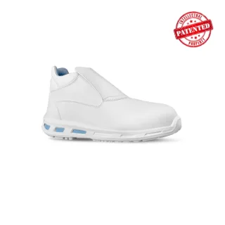 Upower Glace O Calzado de Seguridad Bajos - Talla 35 - Empeine New Safety Dry, Puntal de Composite, Antideslizante, Suela de Poliuretano, Proteccion S2 FO SR - Color Blanco