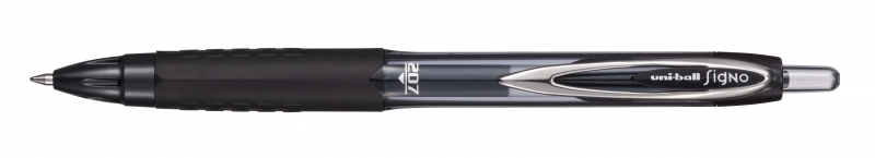 Uni-ball UMN-207E Roller - Punta de Bola 0.7mm - Grip de Caucho Antifatiga - Tinta Pigmentada Resistente a Luz y Agua - Color Negro · Pack de 12 uds.