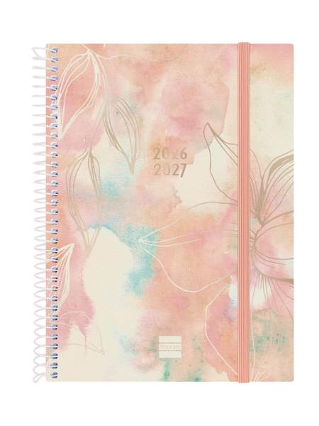 Finocam Espiral Agenda Internacional - 18 Meses - Semana Vista Horizontal - Formato E10 - 155x212mm - Tapas de Polipropileno - Papel de 80g/m2 - Esquinas Microperforadas - Multicolor