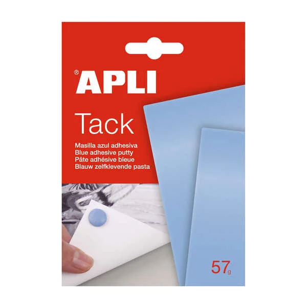 Apli Tack Masilla Azul 57g - Reutilizable - No Deja Residuos - Facil de Moldear Azul · Pack de 12 uds.