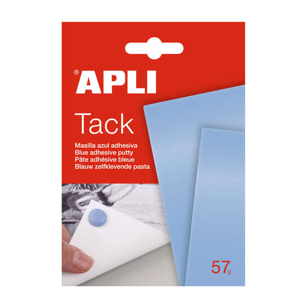 Apli Tack Masilla Azul 57g - Reutilizable - No Deja Residuos - Facil de Moldear Azul · Pack de 12 uds.