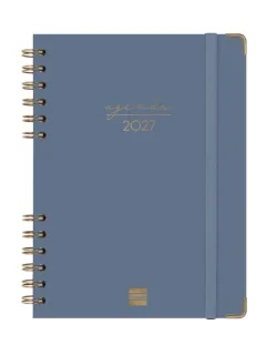 Finocam Espiral Trendy Alma Agenda - Anual 2027 - Semana Vista Horizontal - Formato E10 - 155x212mm - Espiral - Tapa Dura de Carton Forrado - Esquinas Microperforadas - Papel de 80g/m2 - Col