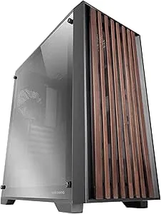 Mars Gaming MC-WOODC Caja Torre ATX - Ventilador FDB de 120mm - Panel de Cristal Cromado - Soporta Refrigeracion Liquida hasta 360mm - 7 Ranuras de Expansion - Acabado en Madera - Color Negr