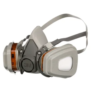 3M Mascarilla de Media Cara - Filtros Reemplazables Incluidos - para Vapores Organicos - Reutilizable - Color Gris