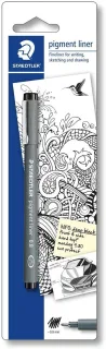 Staedtler Pigment Liner 308 Blister con Rotulador Calibrado - Trazo 0.8mm - Punta Engarzada en Metal - Color Negro